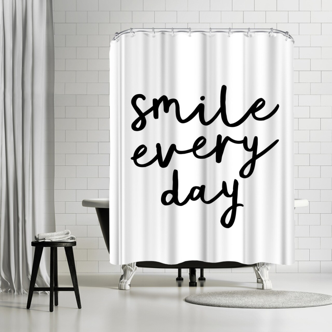 Smile Every Day by Motivated Type Shower Curtain 71&#x22; x 74&#x22;